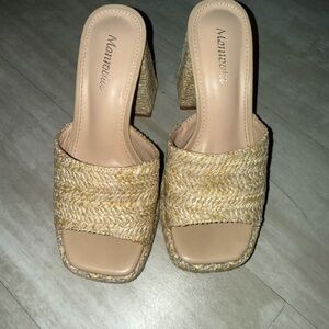 Wooven platform heels